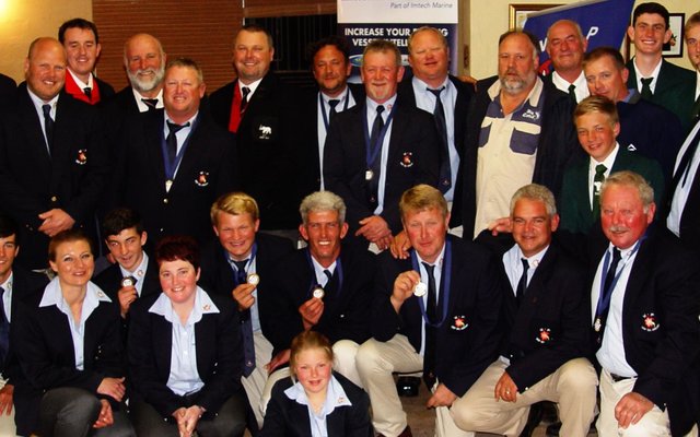 Die groep deelnemers en skippers tydens die 2015 Kleinbaai Interprovinsiaal  